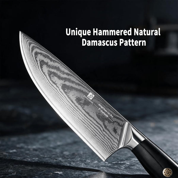 8-Inch Damascus Chef Knife, 67-Layer High Carbon Stainless Steel Kitchen Knife with Ergonomic G10 Handle, Protective Sheath & Gift Box for Home and Professional Use9
