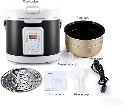 12V/24V Rice Cooker 3L Multifunctional Portable Rice Stove for Car/Truck with Steam Tray Heating and Keep Warm Function Dark Blue(30Ac)3