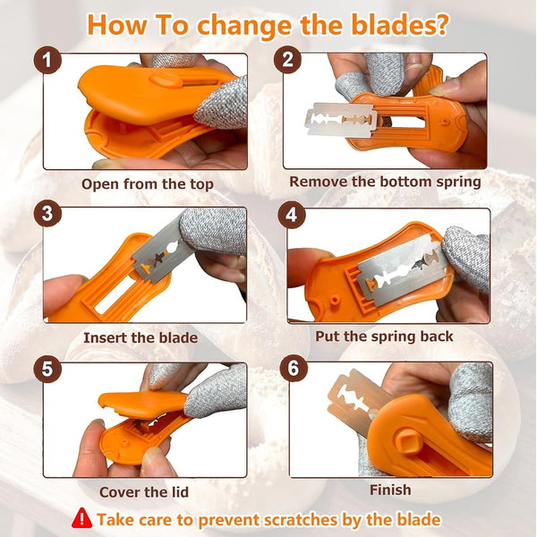Magnetic Bread Lame, Upgraded Scoring Tool with 10 Razor Blades6