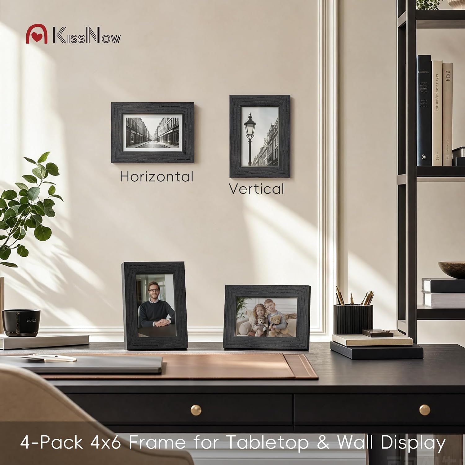 4x6-picture-frame-4-pack-black-solid-wood-wall-or-tabletop