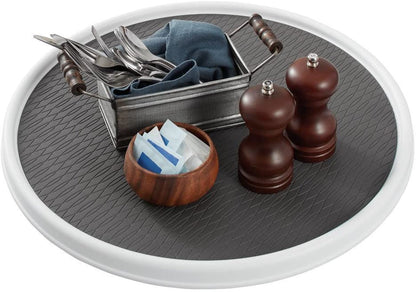 18 Inch Lazy Susan Turntable Organizer - Nonslip Rotating Cabinet Organizer for Kitchen Pantry, under Sink, Countertop Storage, Rimmed Edge, Wipe Clean2