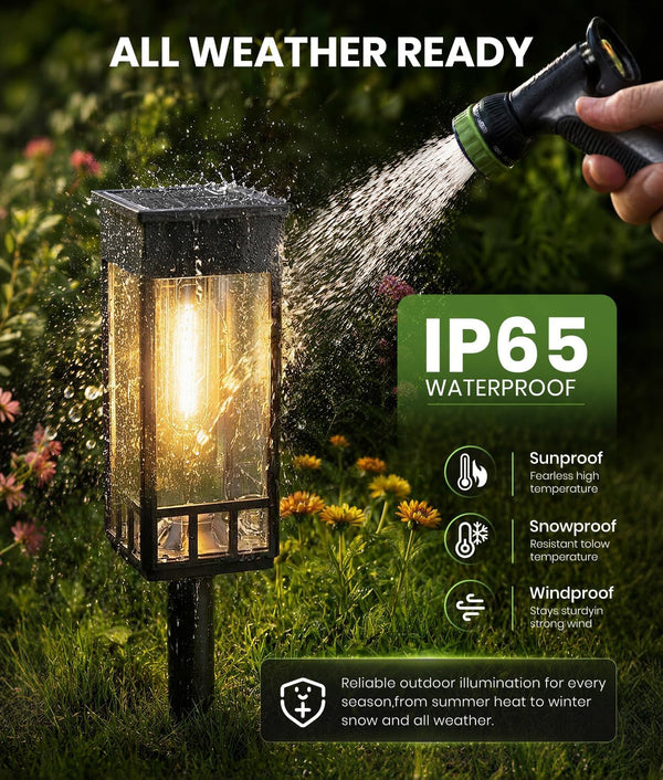 Solar Garden Lights and Driveway, 8 Pack, Warm White, IP655