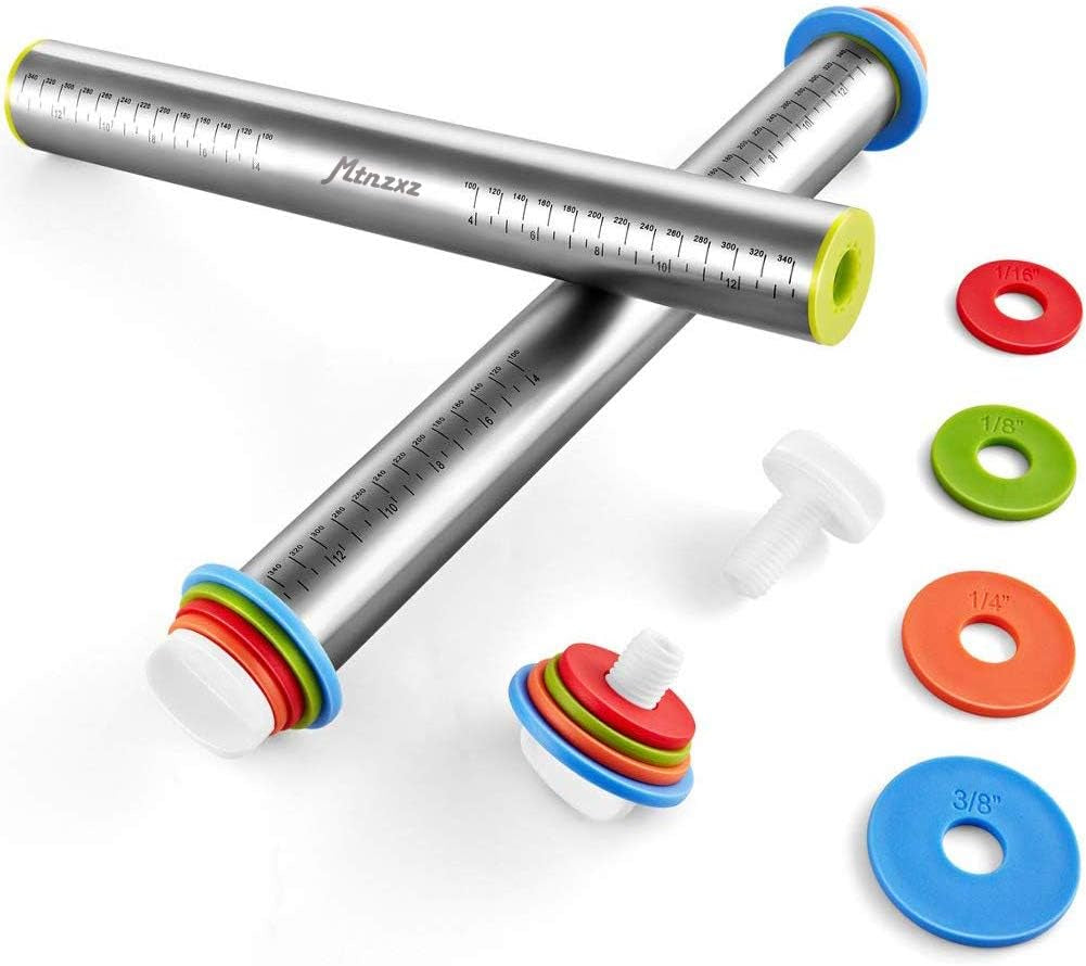 rolling-pin-and-silicone-pastry-mat-set-with-adjustable-thickness-rings-roll-dough-to-perfect-size-thickness-stainless-steel-dough-roller-for-baking-fondant-pizza-pie-pastries-pasta-cookies