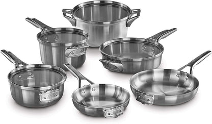 Calphalon Premier Space-Saving Stainless Steel Pots and Pans, 10-Piece Cookware Set | Stackable Space-Saving Pots and Pans Set with Stay Cool Handles and Aluminum Core for Even Cooking2