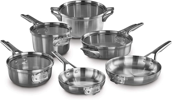 Calphalon Premier Space-Saving Stainless Steel Pots and Pans, 10-Piece Cookware Set | Stackable Space-Saving Pots and Pans Set with Stay Cool Handles and Aluminum Core for Even Cooking2