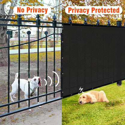 Icover 4X50Ft Privacy Screen Fence, Outdoor Fencing Panels, Garden Windscreen Mesh Shade Sail Net Barrier, Include Reinforced Bindings and Brass Grommets Cable Zip Ties, Black9