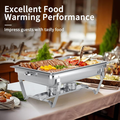 Chafing Dishes for Buffet Set – 4 Pack Chafers & Food Warmers with Lids | Makes Setup Easy for Weddings, Parties, Catering Events, and Buffet Serving3