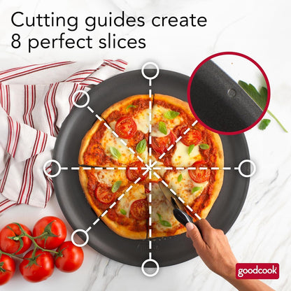 Airperfect Insulated Nonstick Carbon Steel Pizza Pan with Cutting Guides, Perforated Nonstick Pizza Pan, 15.75-Inch, Gray7