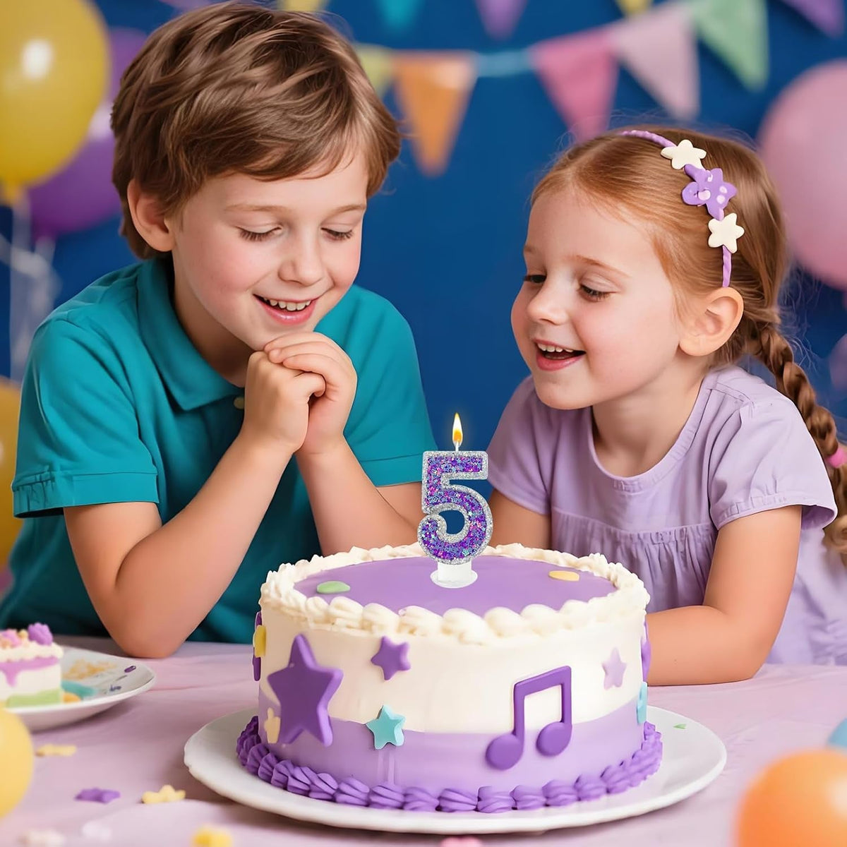 k-pop-number-5-birthday-candle-star-glitter-filled-number-candle-purple-silver-fantasy-cake-topper-for-birthday-party-decoration