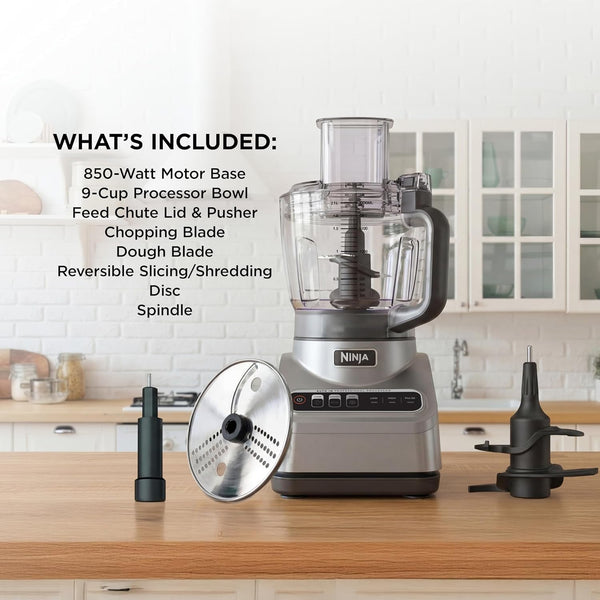 Ninja Professional plus Food Processor 850-Watts with Auto-Iq Preset Programs Chop Puree Dough Slice Shred with a 9-Cup Capacity and a Silver Stainless Finish (BN600C) - Canadian Version8
