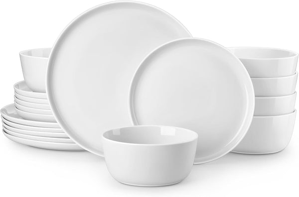18-Piece Dinnerware Set for 6, White Porcelain Dishes1