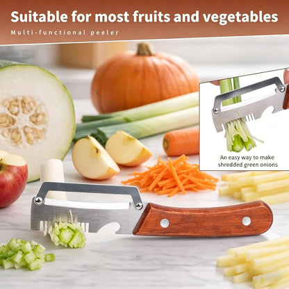 2026 Upgrade Multi-Functional Vegetable Peeler, 3 in 1 Multi Functional Wooden Handle Peeler and Bottle Opener, Kitchen Gadgets Tool Forfruitveggie Peeler3