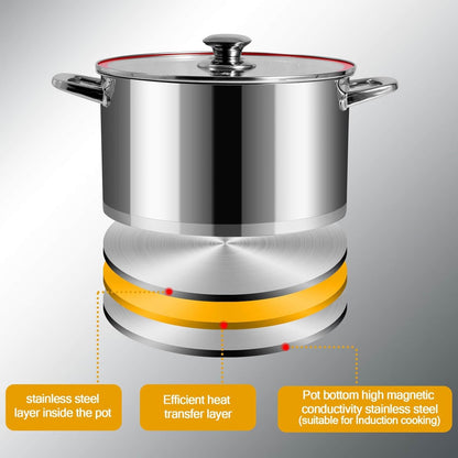 10 Quart Stock Pot, Stainless Steel Pot with Lid for Induction Cooking7