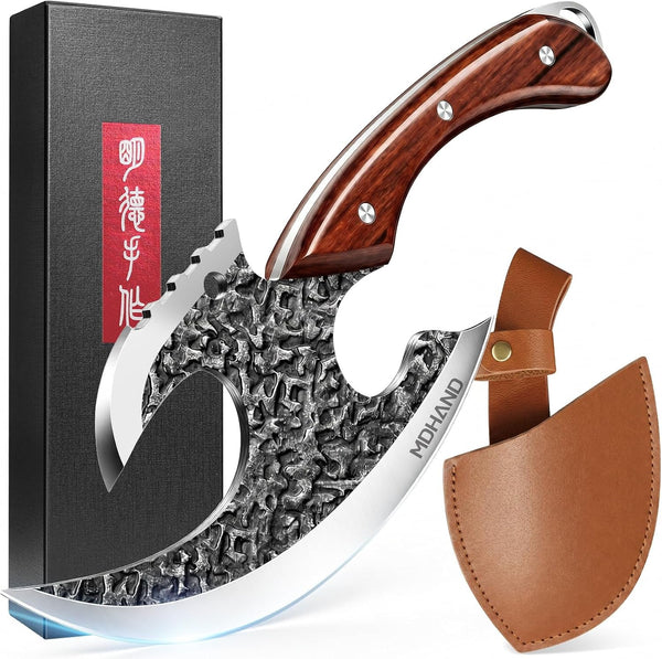 Viking Meat Cleaver Knife, Butcher Kitchen Axe & Sheath Gift for Men1