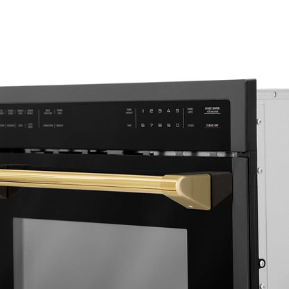 ZLINE Autograph Edition 24" 1.6 Cu Ft. Built-In Convection Microwave Oven in Black Stainless Steel and Gold Accents5