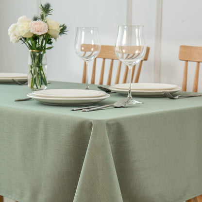 Rectangle Slubby Textured Tablecloth Waterproof Spillproof Wrinkle Free Table Cloth, Kitchen Dining Room Decoration, Fabric Table Cover for Holiday Party Dinner, 52 X 70 Inch, Sage Green2