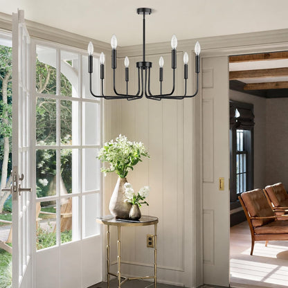 8-Light Black Chandelier, Farmhouse Hanging Light for Dining Room6