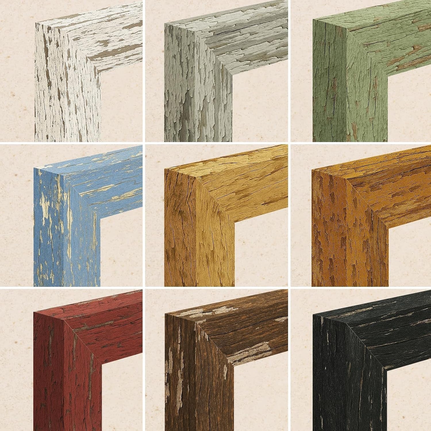 5x7-rustic-farmhouse-picture-frames-with-vintage-prints-set-of-9
