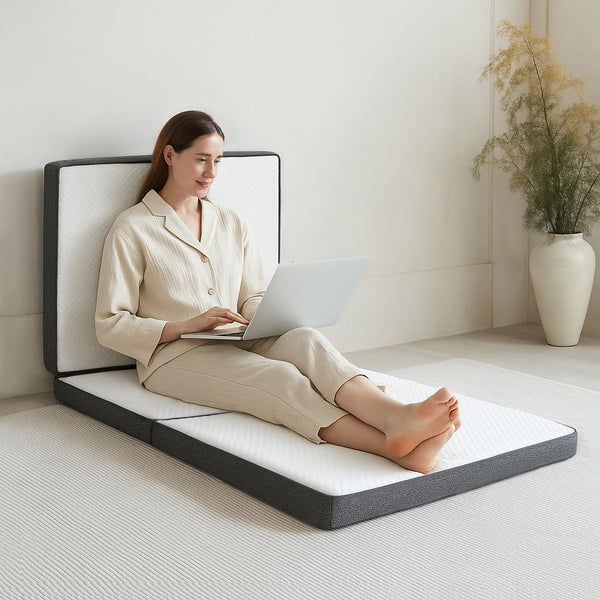 Tri Fold Memory Foam Foldable Mattress Twin, 3 Inch Folding Mattress for Guest Sleep. Portable Trifold Mat with Removable Washable Cover, Floor Sleeping Mat for Adult and Kid1