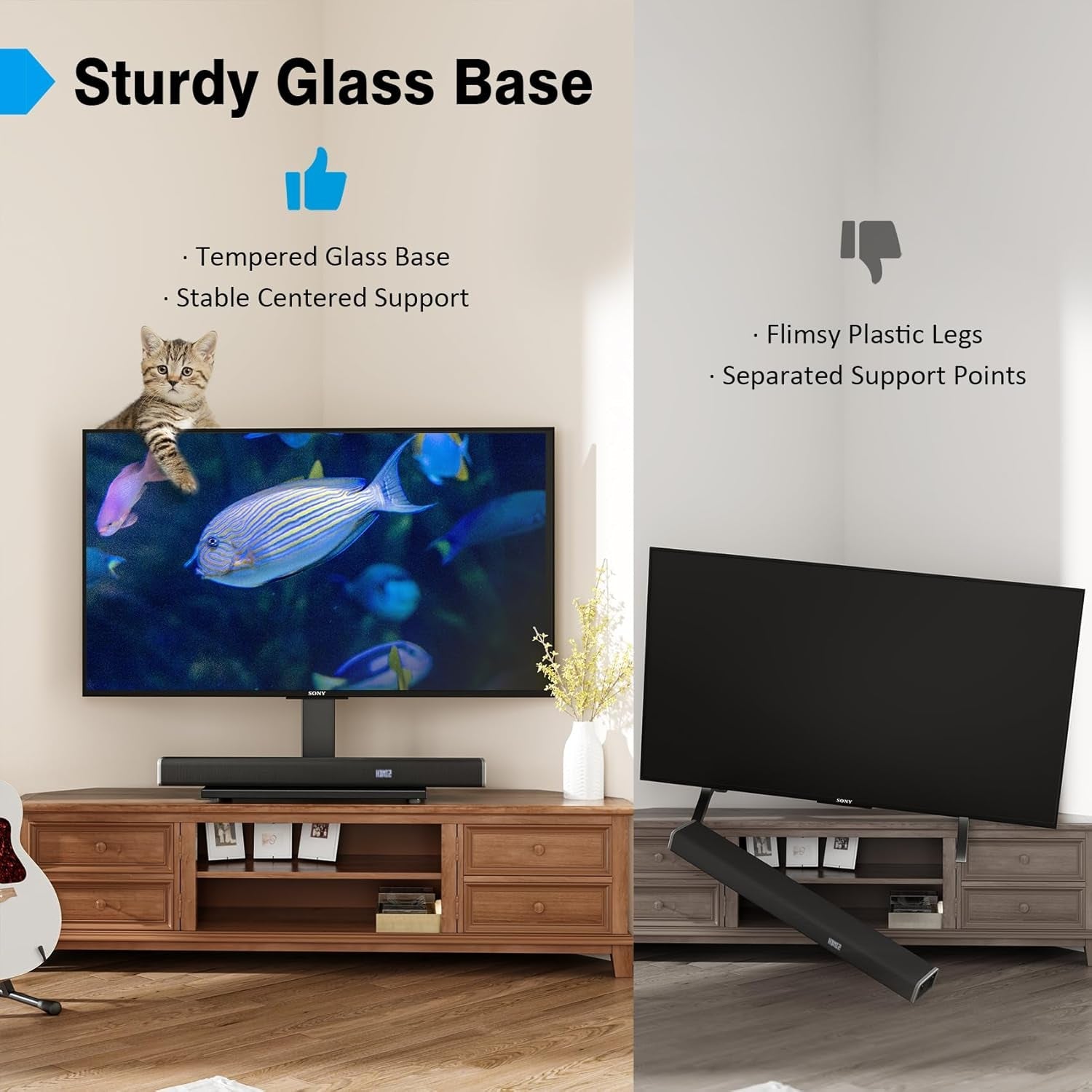universal-tv-stand-table-top-tv-stand-for-27-60-inch-lcd-led-tvs-9-level-height-adjustable-tv-base-stand-with-tempered-glass-base-wire-management-vesa-400x400mm