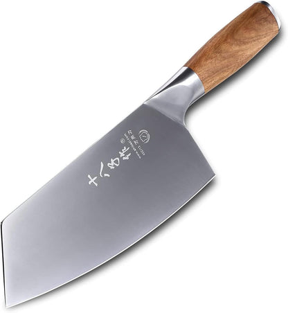 Meat Cleaver Knife, 7.5-Inch Professional Stainless Steel Butcher Knife Chinese Cleaver for Kitchen Use Anti-Slip Wooden Handle3