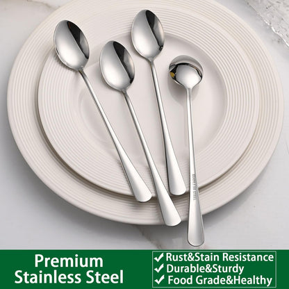 7.5 Inches Stainless Steel Iced Tea Spoons,Set of 8 Long Stirring Spoons for Coffee,Cocktail,Ice Cream,Long Handle Iced Teaspoons,Latte Spoons for Mixing5