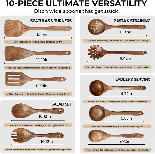 Wooden Spoons for Cooking, Natural Acacia Wooden Cooking Utensils2