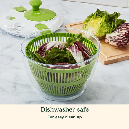 Salad Spinner- Wash, Spin & Dry Salad Greens, Fruits & Vegetables, 3Qt, CTG-00-SSAS | Wash & Spin-Dry Produce with 3-Qt Salad Spinner, Lid Lock, Clear Base/Serving Bowl, CTG-00-SSAS6