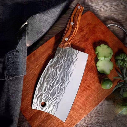 Meat Cleaver,Cleaver Knife, 6.5Inch Hand Forged Chef Knife Cleaver Bone Knife Fish Knife Double Edge Kitchen Knife, ZJH96585