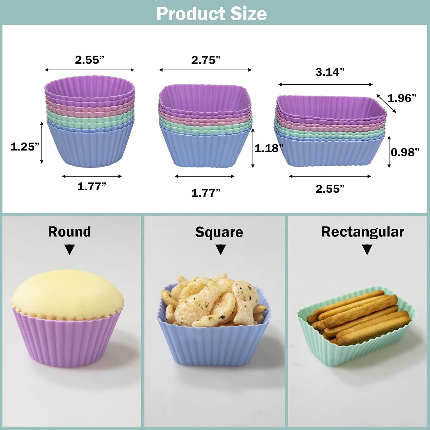silicone-cupcake-liners-lunch-box-dividers-non-stick-silicone-muffin-cups-bento-box-accessories-for-kids-24pcs-4-color