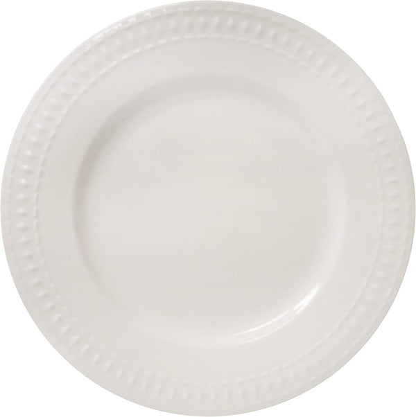 Tabletops Gallery Embossed White Porcelain round Dinnerware - Bloom 12 Piece Dinnerware Set8