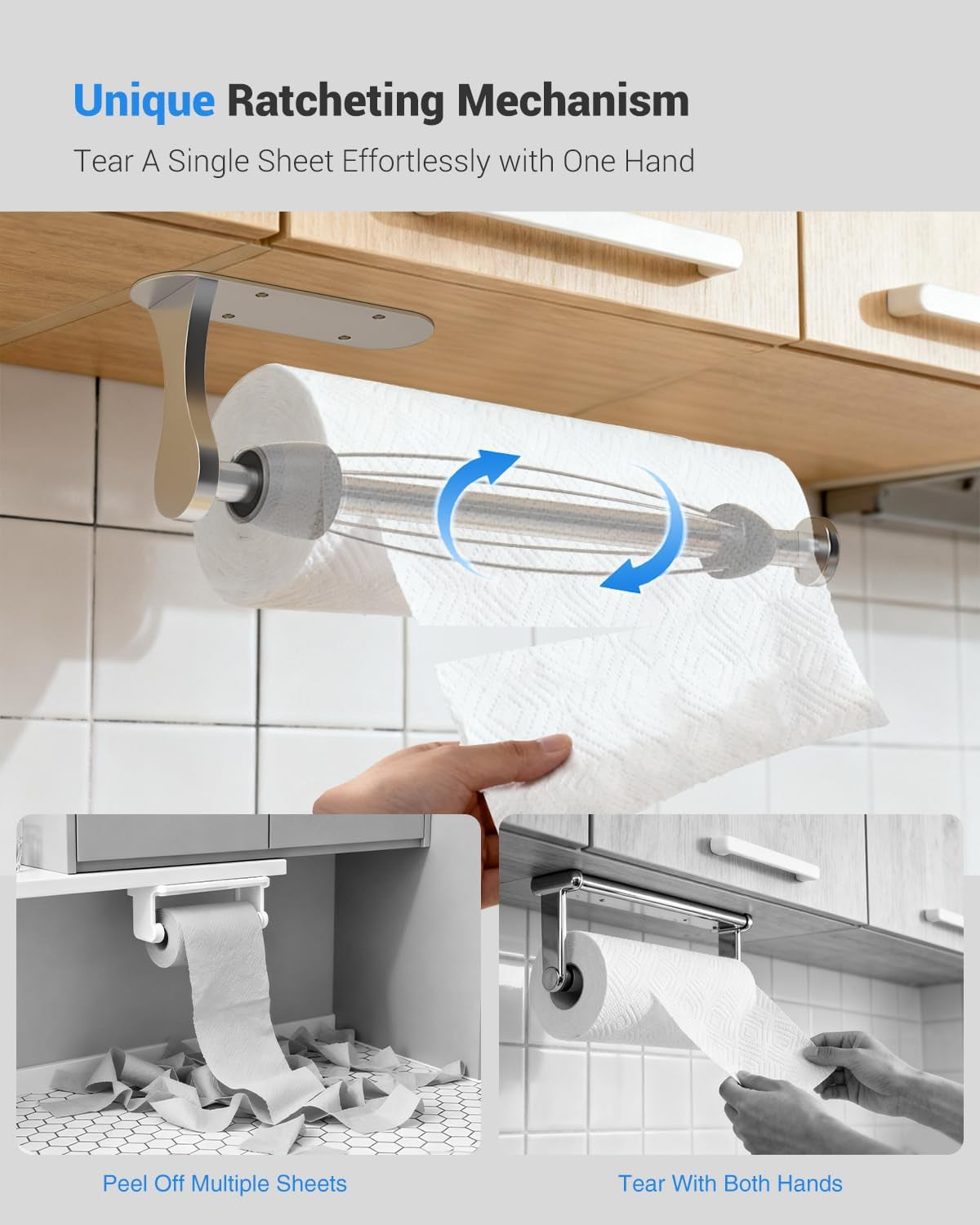 paper-towel-holder-under-cabinet-one-handed-tear-wall-mount-adhesive-silver-paper-roll-holder-with-ratchet-mechanism-for-kitchen-bathroom-farmhouse-essentials-decor-accessories