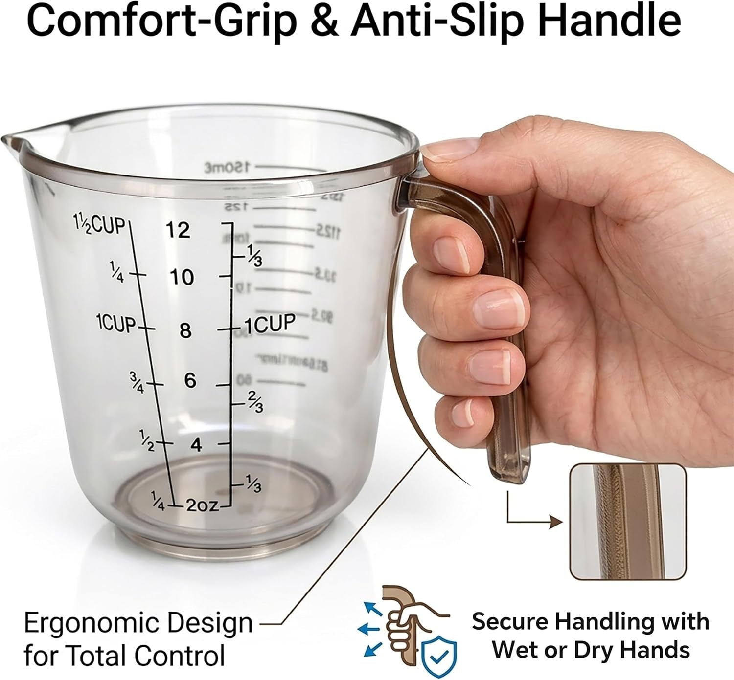 measuring-cups-set-3pcs-with-pour-spout-handle-multi-scale-cup-oz-ml-stackable-liquid-dry-plastic-measuring-tools-for-baking-cooking-essential-kitchen-gadgets-coffee-brown