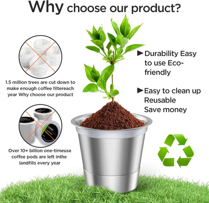 Reusable K Cups and Coffee Pods,Universal Stainless Steel K Cups for Keurig 2.0 and 1.0 Coffee Makers Machine(2Pack)6