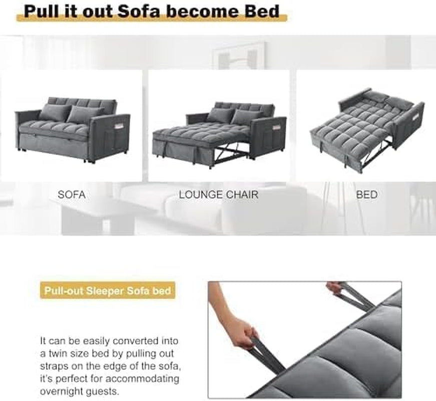 sleeper-sofa-bed-with-adjustable-backrest-side-pockets-gray