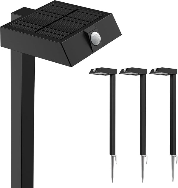 Solar Pathway Lights, 4 Pack Metal Motion Sensor Outdoor Lights1