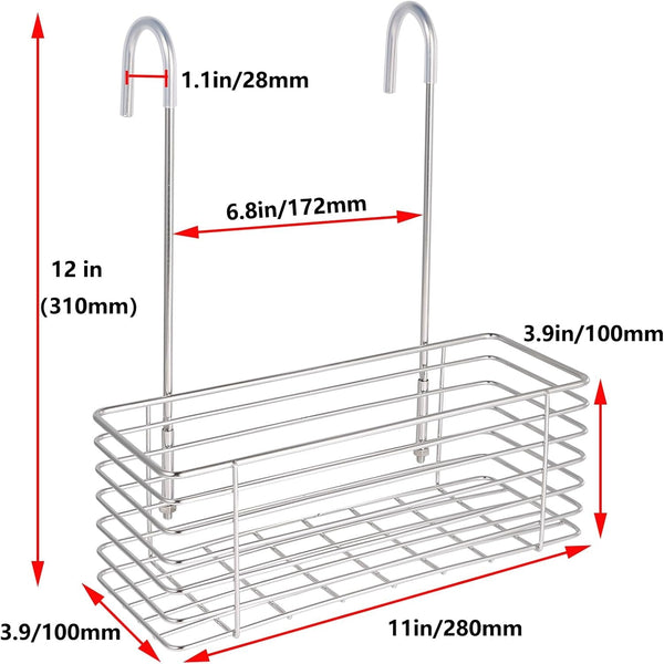 Hanging Shower Rack,Stainless Steel Hook on Hanging Storage Basket3