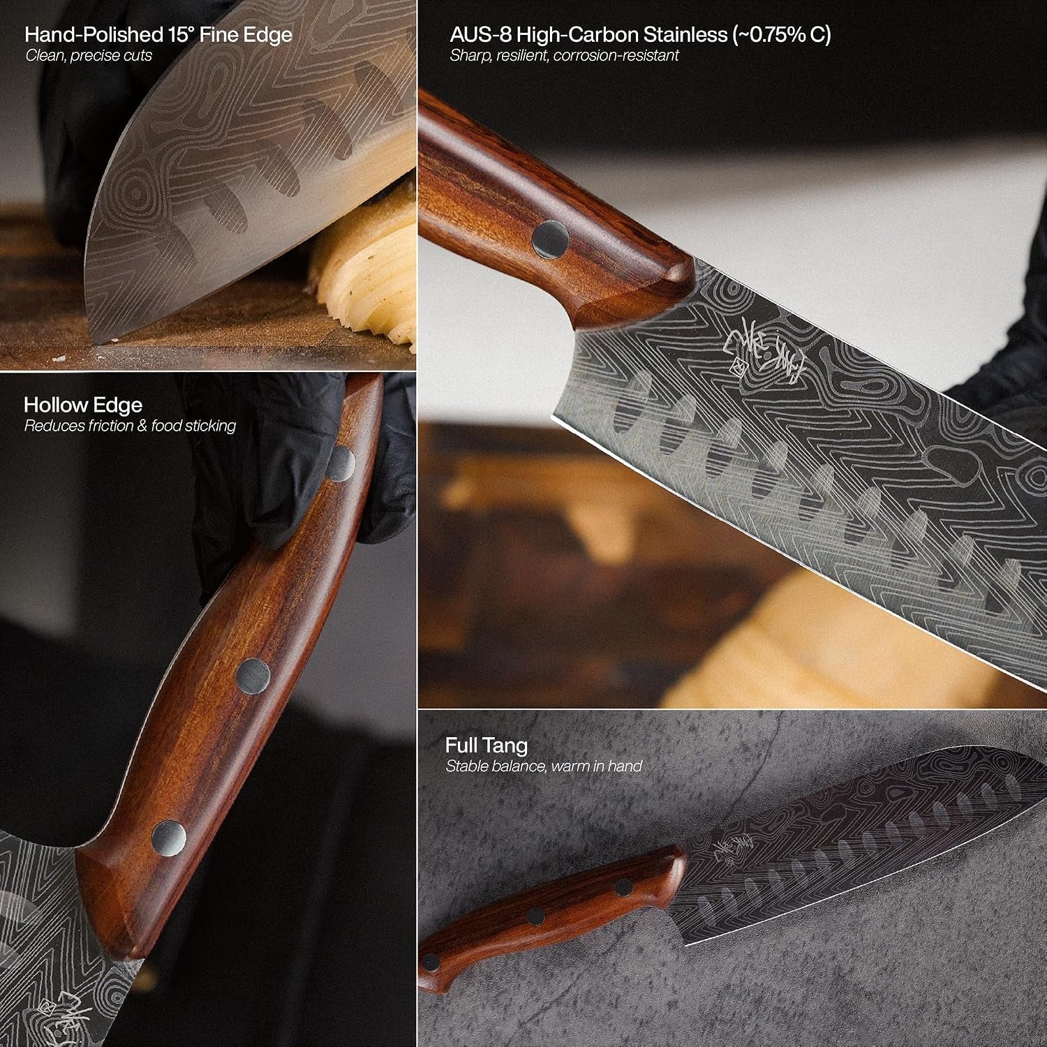 ®-bushido-edition-japanese-santoku-knife-7-aus-8-high-carbon-stainless-steel-with-hollow-edge-rosewood-handle-razor-sharp-15-blade-3-edge-retention-premium-chef-s-knife