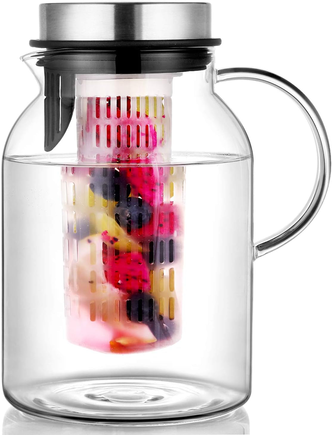 glass-water-pitcher-fruit-infuser-pitcher-with-removable-lid-high-heat-resistance-infusion-carafe-for-hot-cold-water-flavor-infused-beverage-iced-tea-2-qt