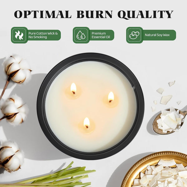 Citronella Candles Outdoor Large 23Oz 3-Wick Natural Citronella Lemongrass Soy Wax Bucket Candle up to 100 Hours Outdoor Candles for Patio,Yard,Fishing,Home Decor,Backyard in Summer9