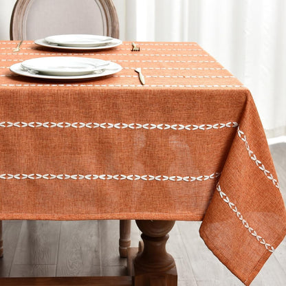 Cotton Orange Table Cloth Square 53X53 Inch Fall Tablecloth Linen4