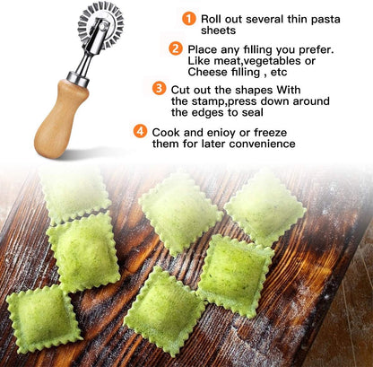 Pastry Wheel Cutter - Pasta Cutter Wheel - Ravioli Crimper Cutter Wheel for Home and Kitchen Use, 1.3Inch4