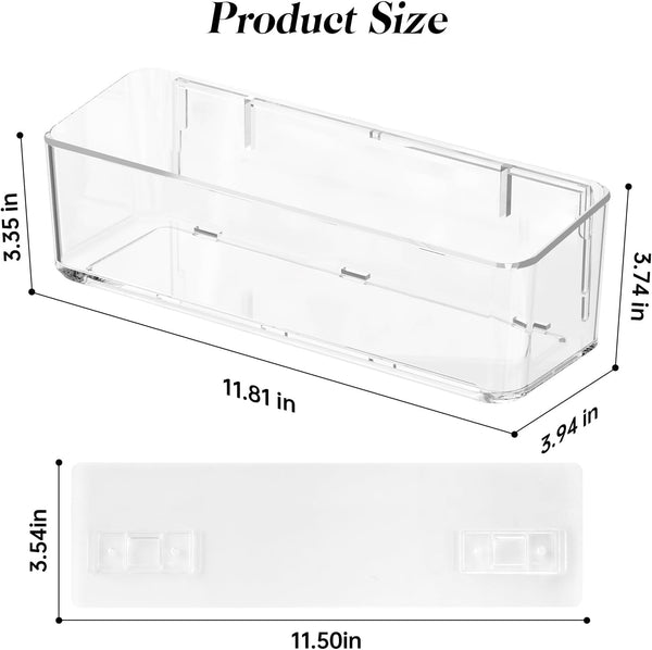 2 Pcs Clear Shower Shelf, Large Bathroom Wall Mounted Shower Caddy2