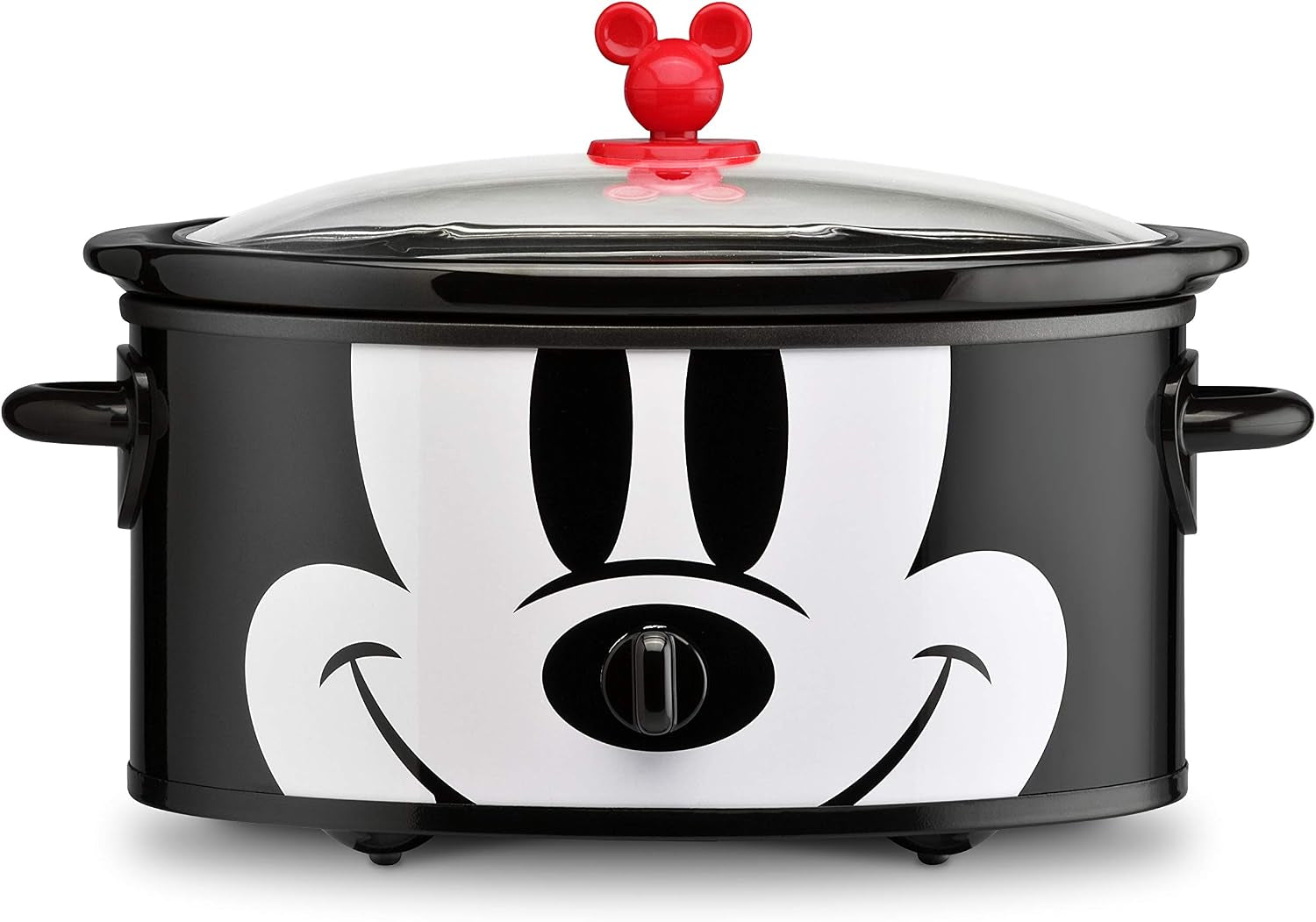 disney-mickey-mouse-6-quart-slow-cooker-with-trivet-by-food-dip-warmer-for-parties-electric-slow-cooker-with-glass-lid-disney-icon-handle-includes-mickey-glove-silicone-trivet