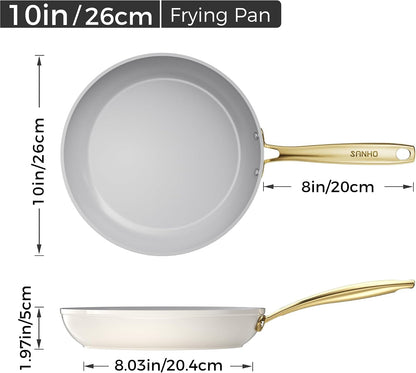 Ceramic Nonstick Frying Pan, 10 Inch Frying Pans Skillet, Non Stick Egg Pans with Cool Touch PVD Handle for Induction, Dishwasher & Oven Safe, PTFE & PFOA Free, Non Toxic for Healthy Cooking9
