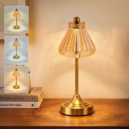 Cordless Small Table Lamp, 5200Mah Rechargeable Glass Lamp1