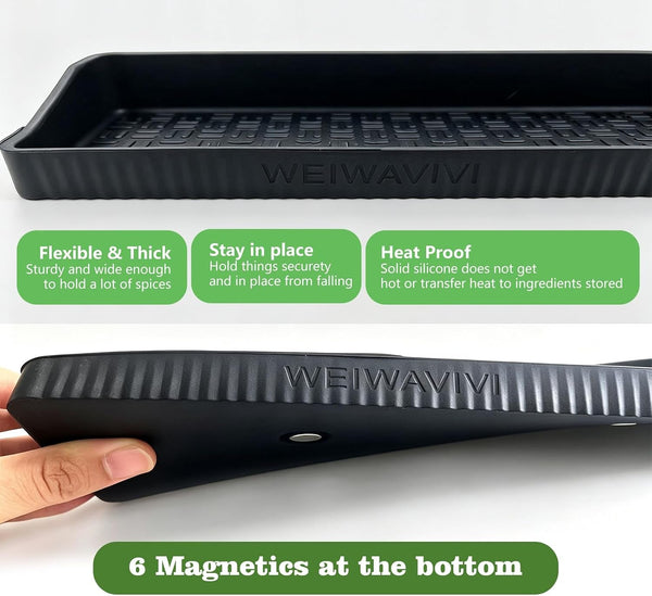 Stove Top Shelf 30 Inch - Silicone Material Magnetic Shelf for Stove -Black5