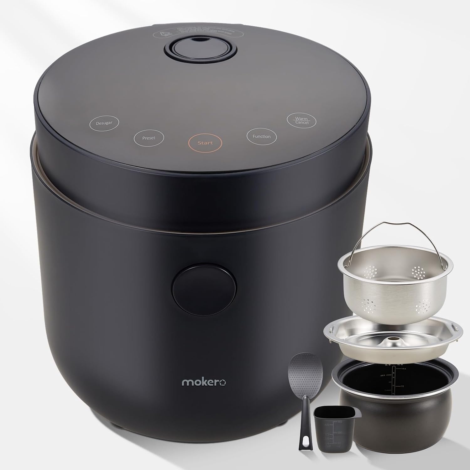 low-carb-sugar-rice-cooker-2-cups-uncooked-and-4-cups-of-regular-cooking-small-carb-reducing-maker-rice-and-grain-multi-cooker-with-stainless-steel-and-nonstick-inner-pot