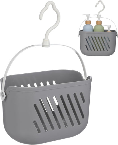 Hanging Hanging Shower Basket, Portable Plastic Shower Caddy Storage Basket with Rotatable Hook, Bath Tub Toy Holder Small Bathroom Organizer for College Dorm Bathroom Kitchen1