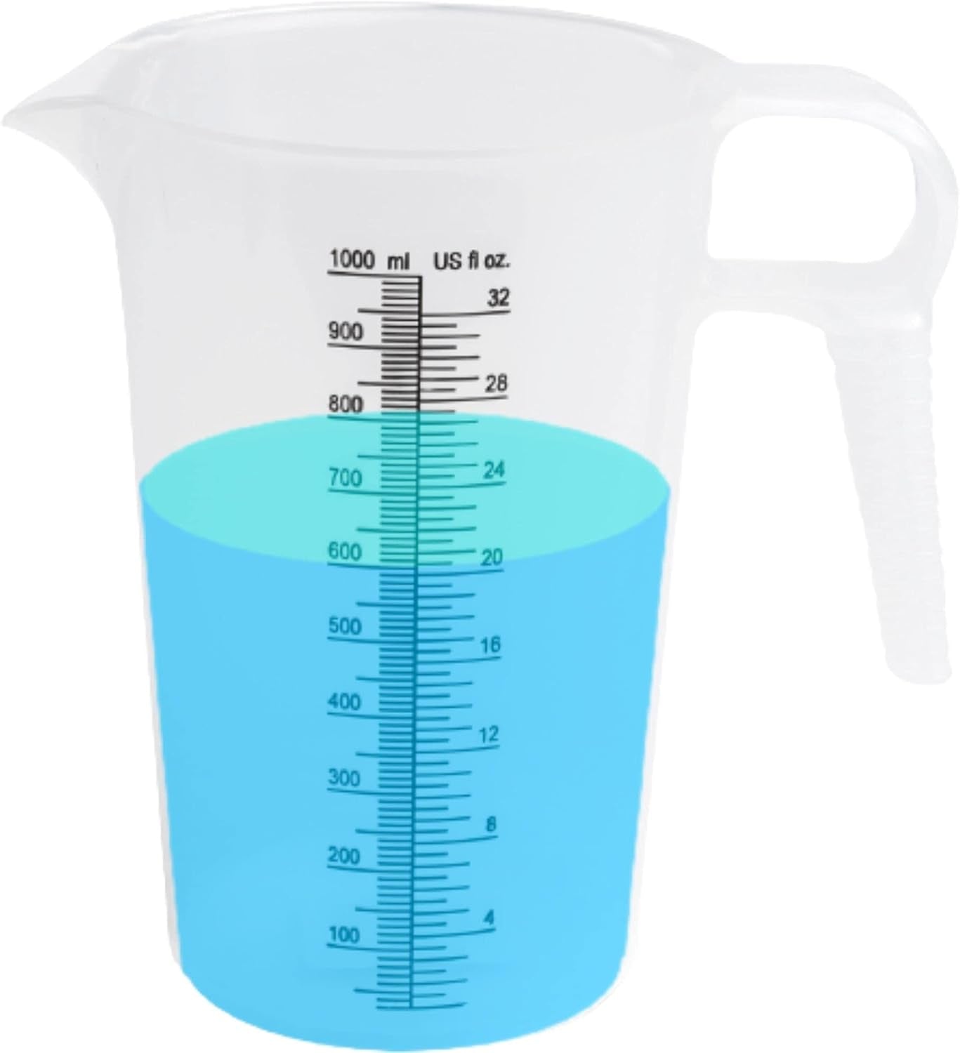 32oz-1-quart-measuring-pitcher-plastic-multipurpose-great-for-chemicals-oil-pool-and-lawn-ounce-oz-and-milliliter-ml-increments-1000-ml
